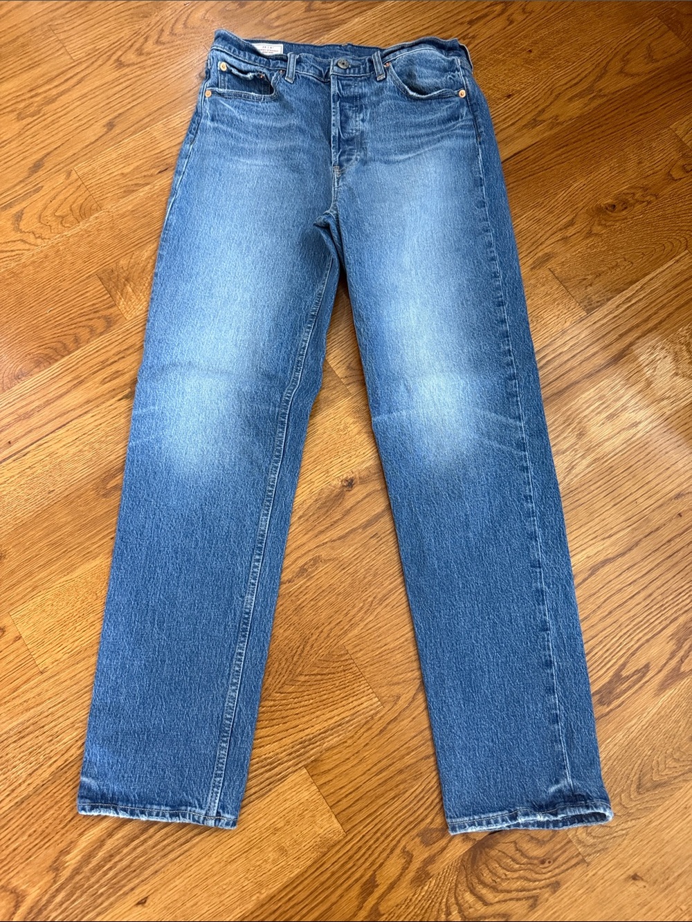 Gap Cheeky Straight High Rise Jeans 29/8 Tall Medium Wash Button Fly